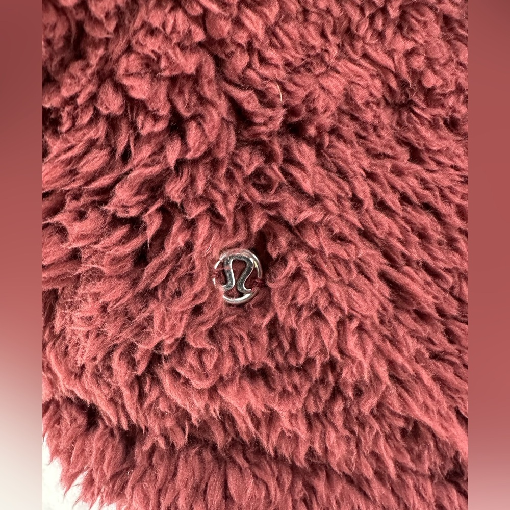 Lululemon Warmth Restore Sherpa Pullover Cowlneck Sweater Savannah Red Size XS/S - Picture 6 of 7